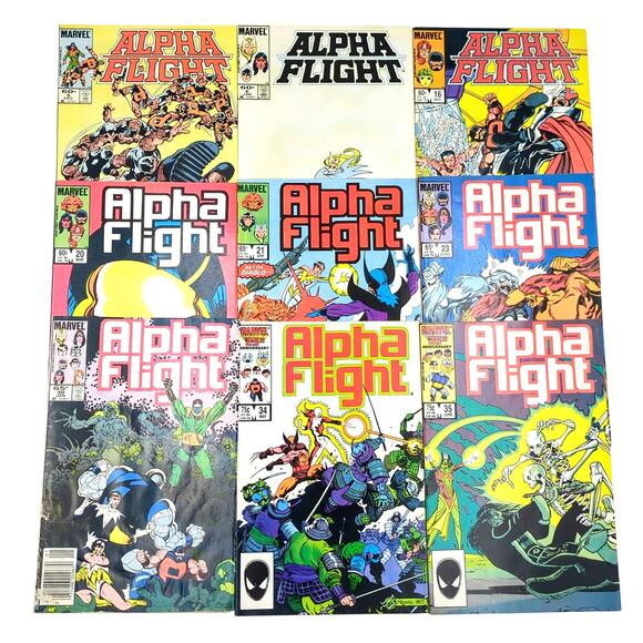 Alpha Flight 9 Issue Lot 5 6 16 20 21 23 30 34 35 Marvel Comic Wolverine 1983-85 - Picture 1 of 4